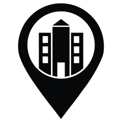 building location   map pin vector icon