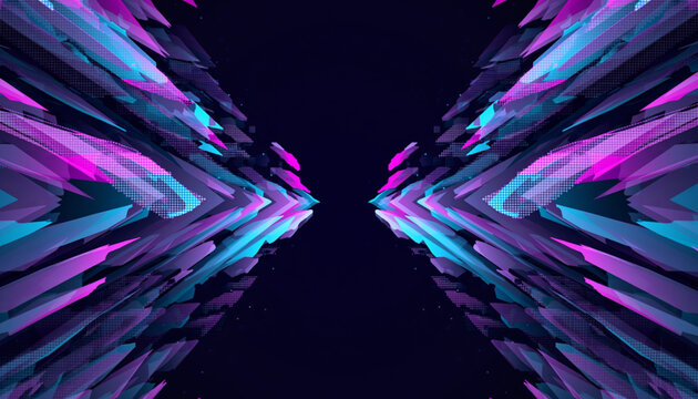 Dynamic purple and blue abstract shapes create a modern digital background, perfect for technology and gaming presentations and vibrant futuristic designs - Powered by Adobe