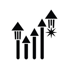 Business growth and development concept depicted through an upward arrow illustration, symbolizing progress, achievement, and financial success with rocket launch imagery