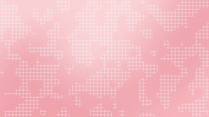 Soft pastel red background with white grid pattern and glowing geometric blocks perfect for modern design templates Valentines Day themes and elegant celebration visuals - Powered by Adobe