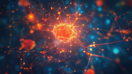 Neuron network creating brain connections and intelligence