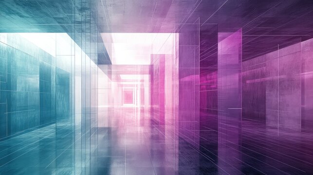 Abstract geometric architecture creating a futuristic digital background - Powered by Adobe