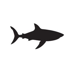 Shark vector illustration isolated on white background swimming in ocean