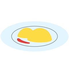 Clean plate with food and red chili, promoting kitchen hygiene, meal prep, or healthy eating education visuals.