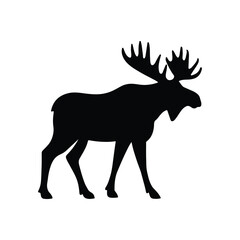 Deer silhouette vector illustration isolated on white background