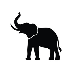Elephant silhouette illustration on a white background