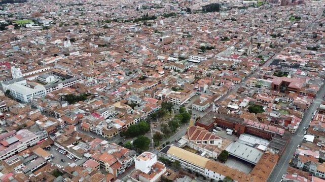 Aerial View of Cuenca, Ecuador &ndash; Scenic Downtown Cityscape in the Andes