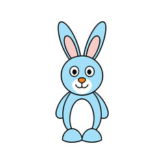 cartoon easter bunny icon on white background