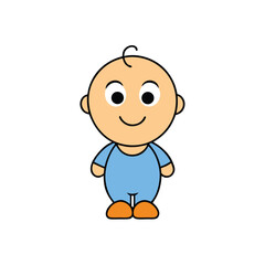 cartoon baby character icon on white background