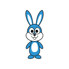 playful cartoon bunny icon on white background