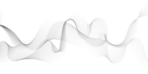 Abstract grey wavy lines Digital frequency track equalizer background. Curved wave smooth stripe seamless pattern. Wave lines created using blend tool. graphic design template banner business wave.	
