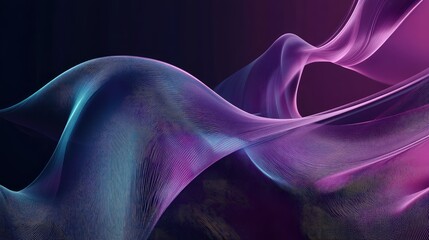 Obraz premium Abstract digital wave flowing with purple and blue lines