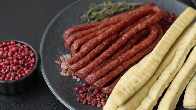 Grissini breadsticks, an Italian wheat pastry, are a great lunch snack. Grissini breadsticks