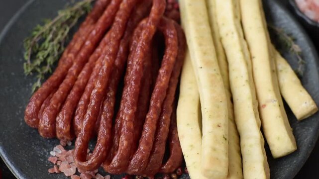 Grissini breadsticks, an Italian wheat pastry, are a great lunch snack. Grissini breadsticks