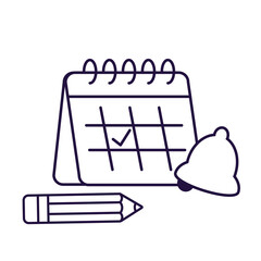 Vector illustration of a schedule icon: depicting meeting notifications and event confirmation. Clear, simple visual for managing and staying updated on appointments.