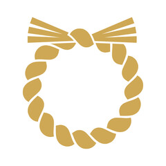 お正月のしめ縄のシンプルなイラスト