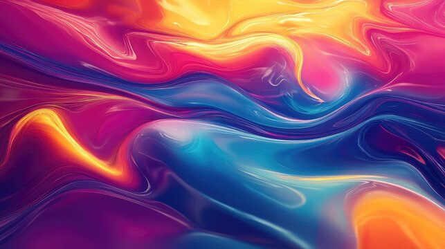 Vibrant liquid flowing abstract gradient background creating energetic waves