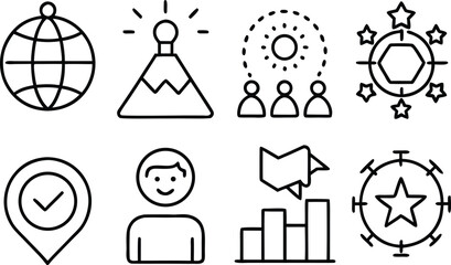 Set of business and finance concept icons, graphic elements, vector