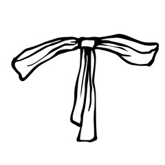 Doodles of a decorative holiday bow. Vector graphics.