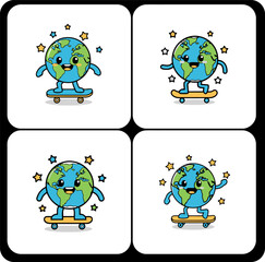 Cartoon banana characters with smiles and sunglasses,  Cute fruit mascots in fun poses,  Playful banana characters for kids snack themes