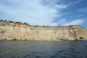 Steep Black Sea coast in Sevastopol