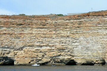 Steep Black Sea coast in Sevastopol
