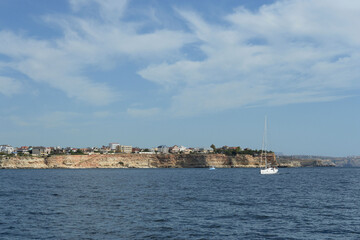 Steep Black Sea coast in Sevastopol
