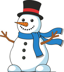 snowman cartoon illustration.