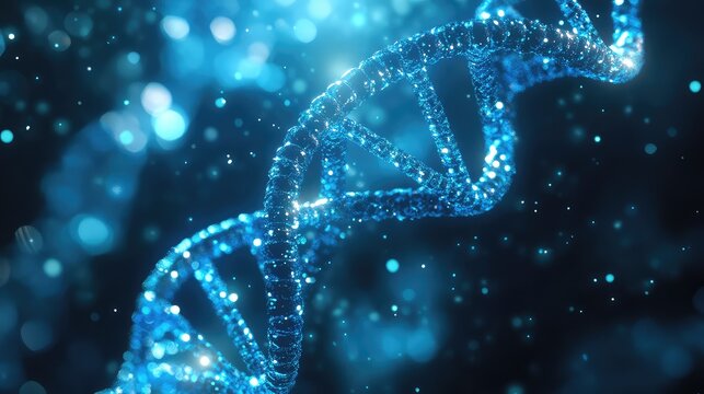 Dna helix structure forming abstract science background