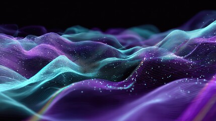 Digital data wave creating a futuristic network background