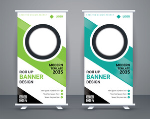 Beautiful business roll up banner design 