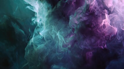 Obraz premium Colorful liquid ink mixing creating abstract flowing smoke