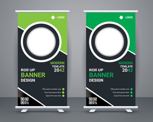 Beautiful business roll up banner design 
