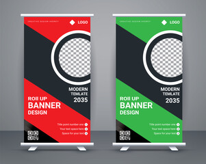 Beautiful business roll up banner design 