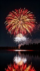 Vivid fireworks burs