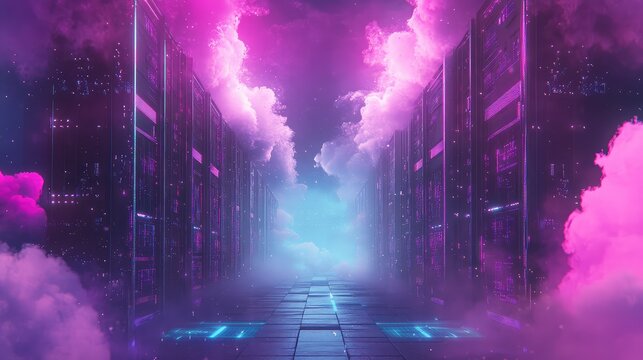 Cloud data servers processing infrastructure in a futuristic network