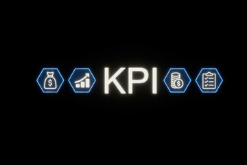 KPI indicators representing financial progress and metrics in artificial intelligence applications for business analytics