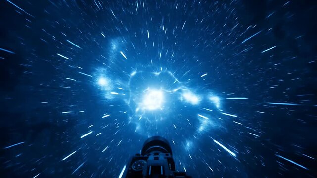 Hyperspace Travel Animation Background | Futuristic Wormhole Vortex | Digital Data Transfer Effect | Fast Speed Light Tunnel Graphic