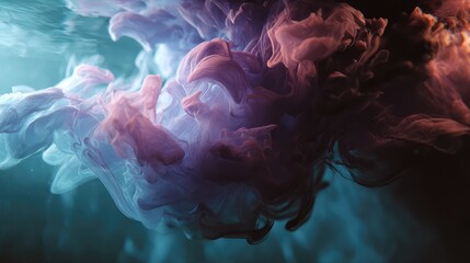 Obraz premium Ink creating an abstract flowing colorful cloud in water