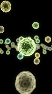 Mold Spores 3D Scientific Visualization on Dark Background