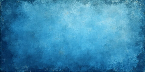 Aged blue grunge wall texture with dark vintage pattern and copy space © ROPA