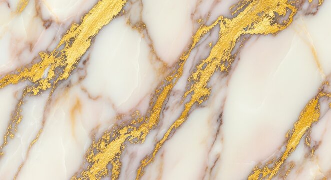 Luxurious white marble with gold veins creating an opulent and sophisticated texture for backgrounds and designs