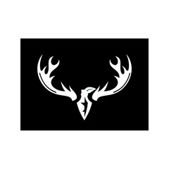 Deer antlers and arrow logo, vector illustration