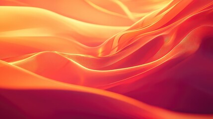 Obraz premium Flowing abstract fiery orange red fabric waves