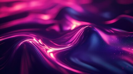 Obraz premium Abstract vibrant liquid flowing purple pink light waves