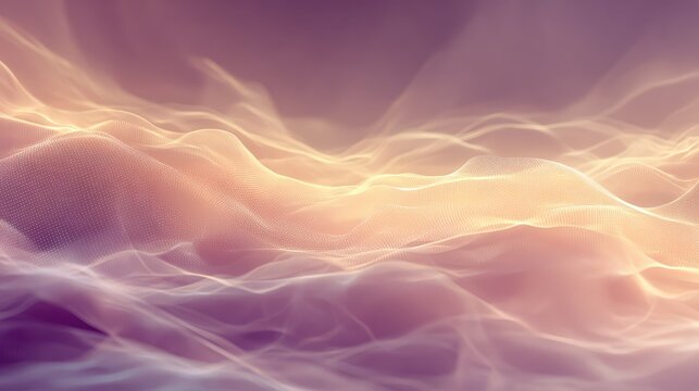 Abstract digital mesh field with glowing particles