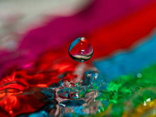 Waterdrops macro close up colorful beauty abstract