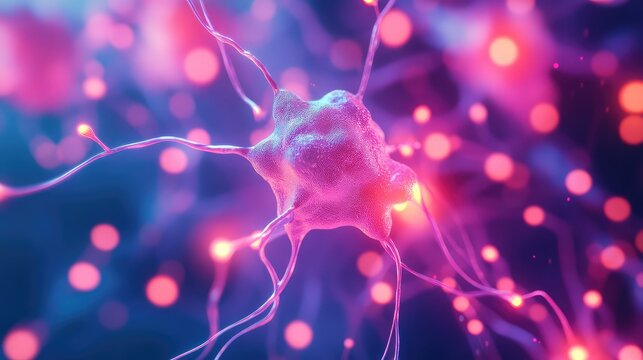 Neuron cell transmitting signals in a neural network
