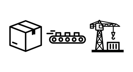 Streamlined logistics process from packaging to delivery via conveyor and crane infrastructure for efficient supply chain management