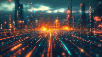 Digital city creating abstract data and network trails